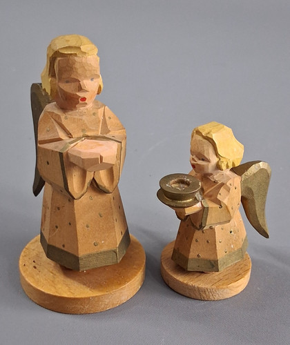 2er set geschnitzte - geschnitzte, engel