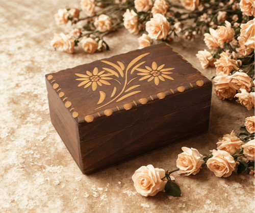 Vintage holzschatulle mit - holzschatulle,