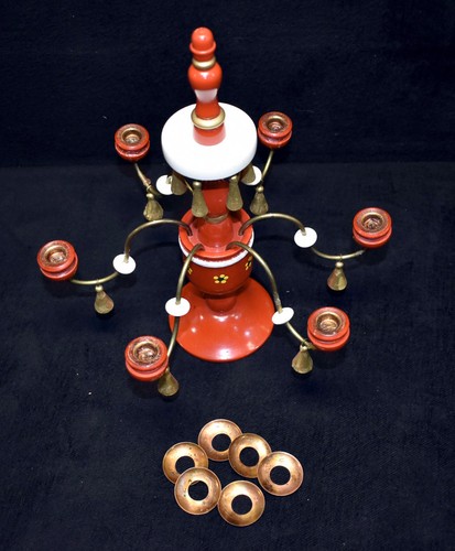 Leuchterspinne rot holz - leuchterspinne,
