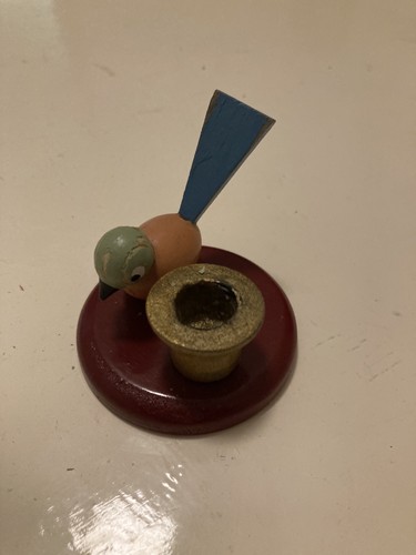 Alter kerzenhalter vogel - kerzenhalter, holz