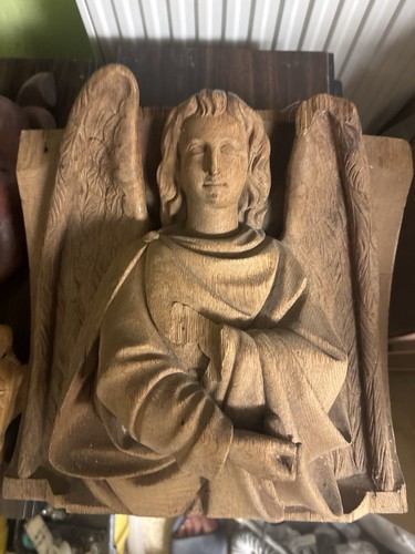 Religiöse holzskulptur engel - holzskulptur,